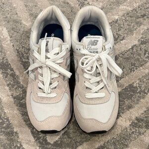 New Balance 574 White and Gray Sneakers